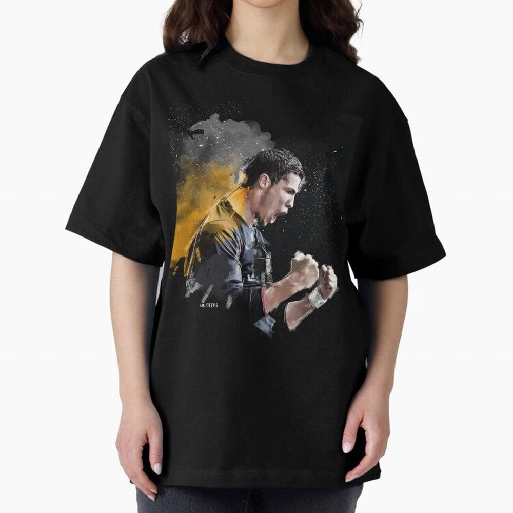 CRISTIANO RONALDO PAINTING Oversized T-Shirt Stand Proud for Match Day Hype around FIFA World Cup 2026 Group Stage, Haaland and Mbappe, France, Stadium Memories, Football Loyalty, International Chants and Championship Tradition; Created for Match