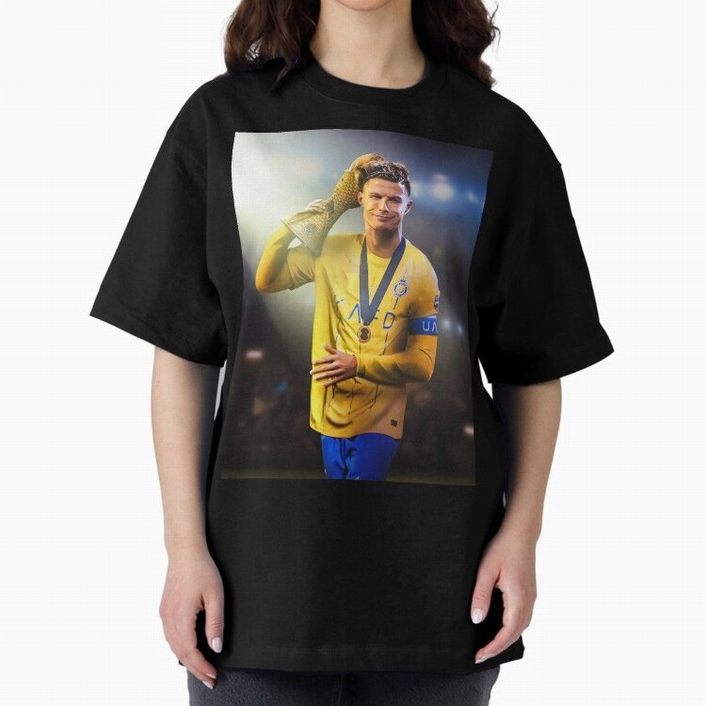 Cristiano Ronaldo Oversized T-Shirt Keep the Match Day Mood of FIFA World Cup 2026 USA Canada Mexico for Fans of Neymar and Portugal, Bringing Game Day Rituals, Football Legends, Country Pride and the Road to the Final; Perfect for Fans,