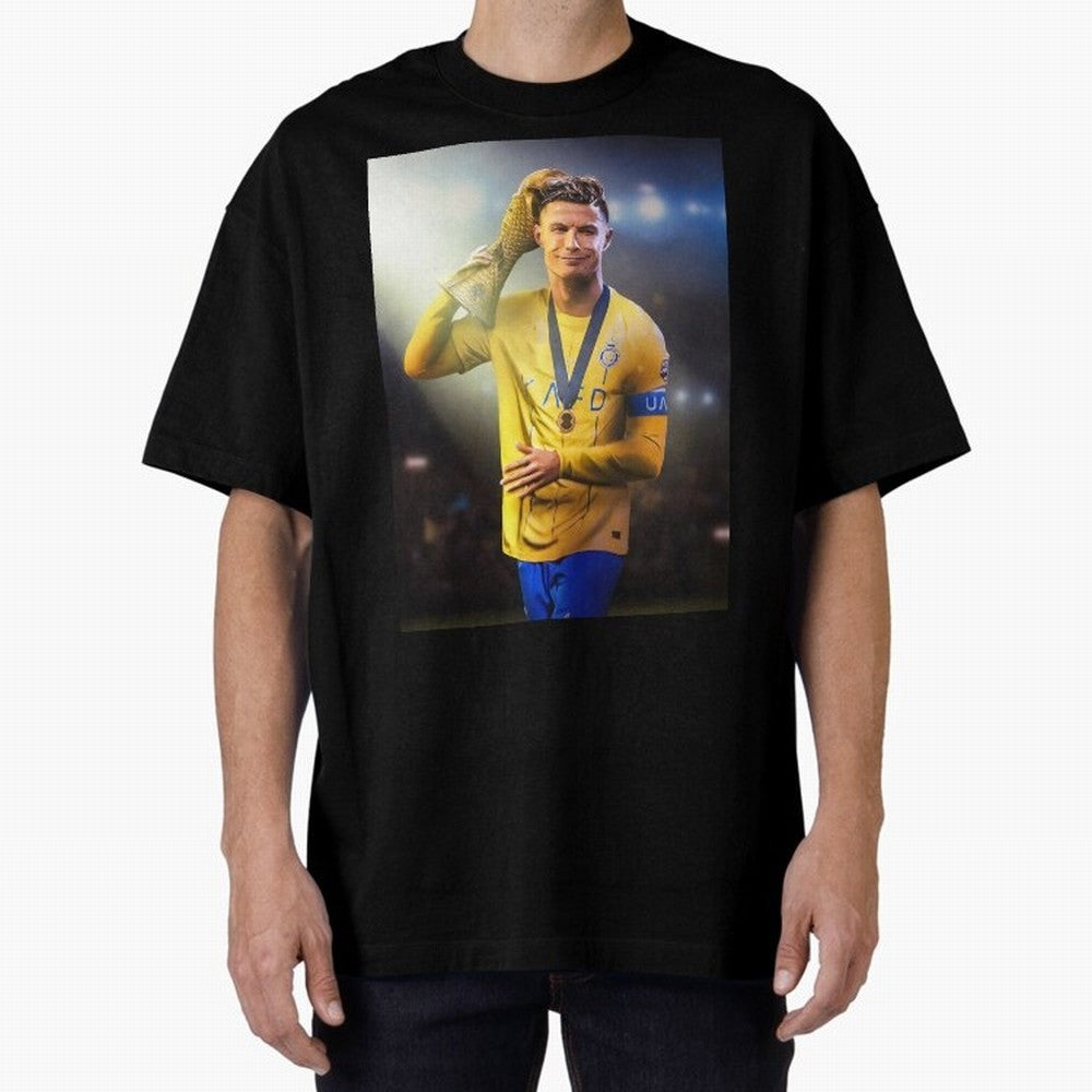 Cristiano Ronaldo Oversized T-Shirt Keep the Match Day Mood of FIFA World Cup 2026 USA Canada Mexico for Fans of Neymar and Portugal, Bringing Game Day Rituals, Football Legends, Country Pride and the Road to the Final; Perfect for Fans,