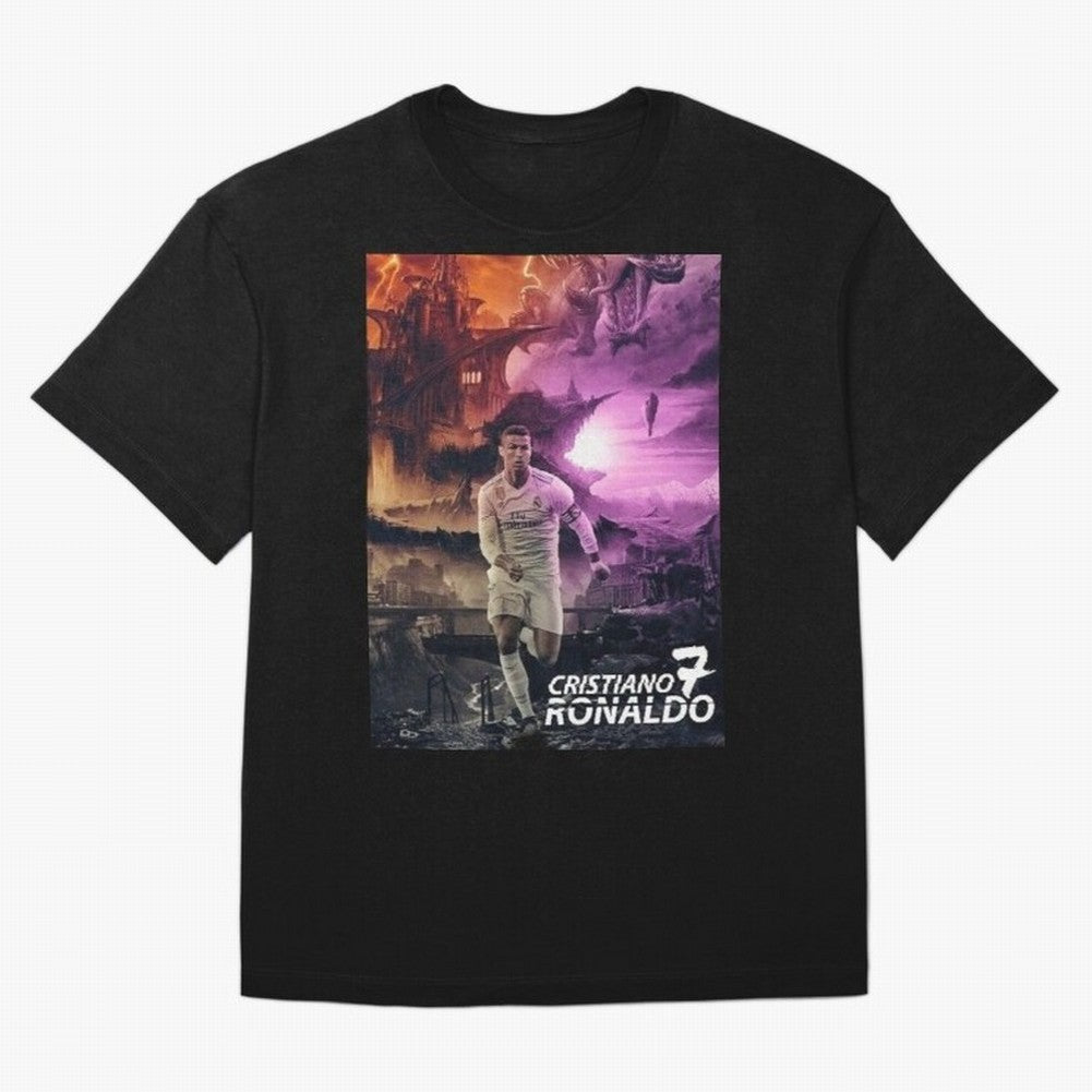 Cristiano Ronaldo | CR7 Design Oversized T-Shirt Show Championship Spirit for FIFA World Cup 2026 Group Stage Inspired by Cristiano Ronaldo, England and Germany Energy, Worldwide Fan Energy, Dramatic Goals, Stadium Lights and Championship