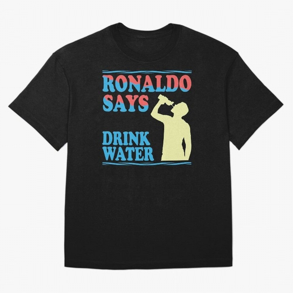 Drink Water Ronaldo Oversized T-Shirt Join the Global Buzz around FIFA World Cup 2026 Group Stage for Fans of Mbappe and Neymar and France, Bringing Classic Soccer Heritage, Championship Pressure, Fan Loyalty and International Pride; Great for