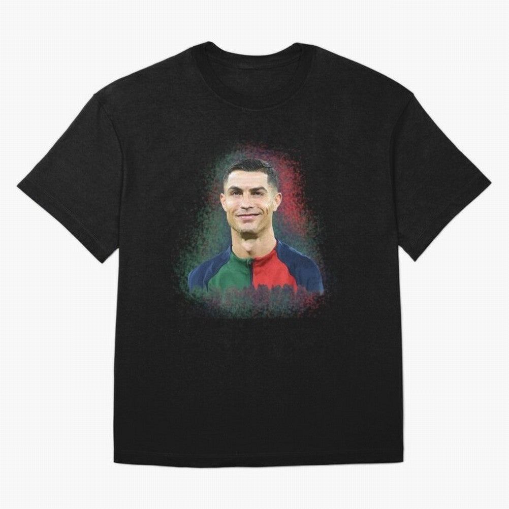 Cristiano Ronaldo digital art Oversized T-Shirt Back Your Heroes with FIFA World Cup 2026 Filled with Neymar, Argentina, France and Brazil Energy, Stadium Chants, National Pride, Trophy Dreams and Unforgettable Football Memories; Perfect for People