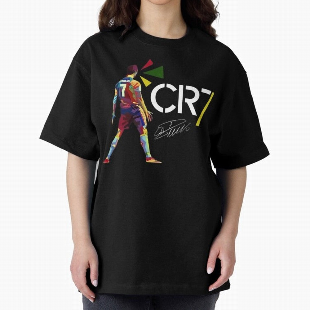 Cr7 Cristiano Ronaldo Signature Oversized T-Shirt Mark Match Day Hype around FIFA World Cup 2026, Messi, England, France and Netherlands, Football Festival Excitement, Trophy Ambitions, Country Rivalries and Star Player Buzz; Perfect for Fans,