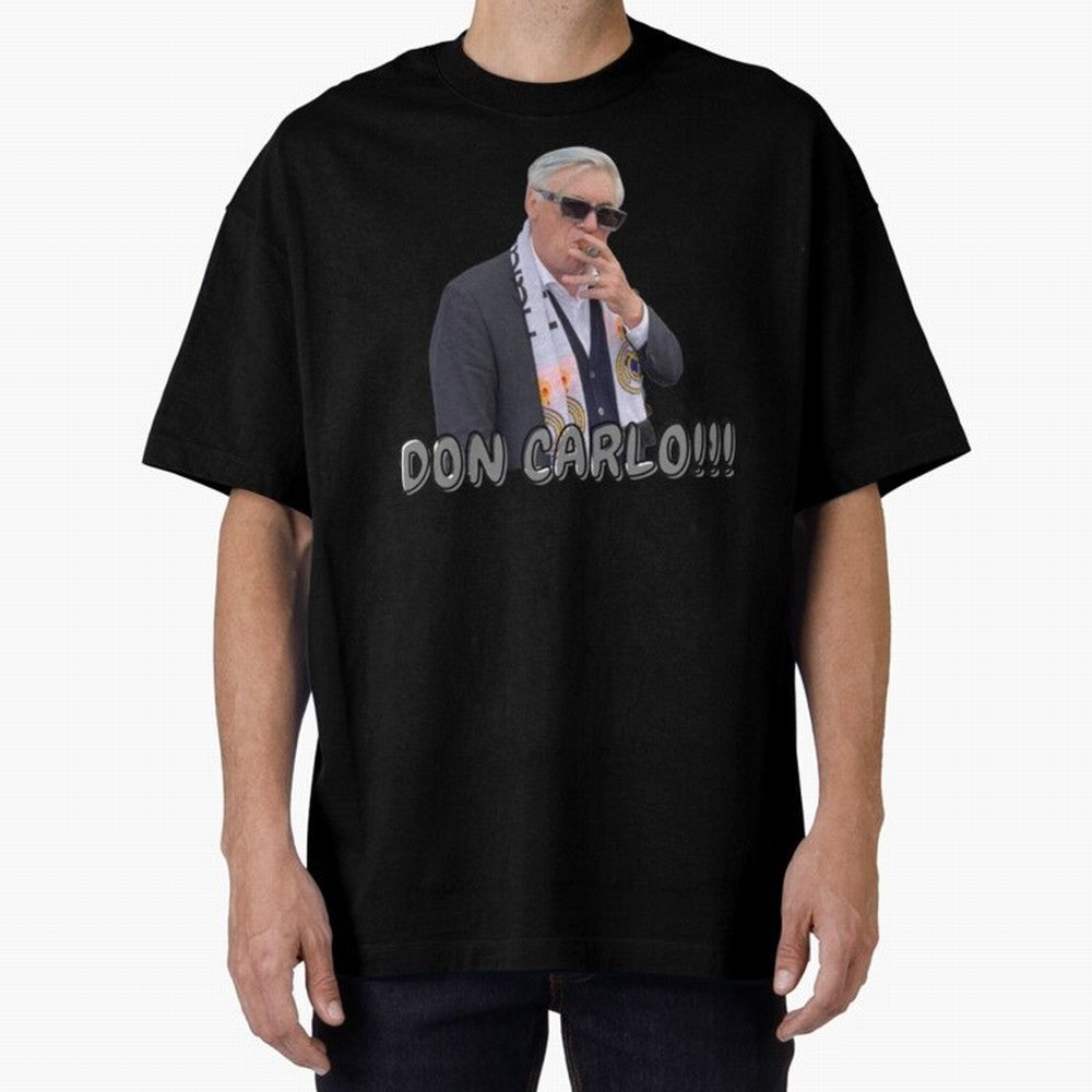 Don Carlo Ancelotti Oversized T-Shirt Keep the Legacy of FIFA World Cup 2026 USA Canada Mexico Spirit, Connected to France, Mbappe, Retro Football Energy, Iconic Rivalries, Trophy Chase Drama and Stadium Atmosphere; Great for Watch Parties, Sports