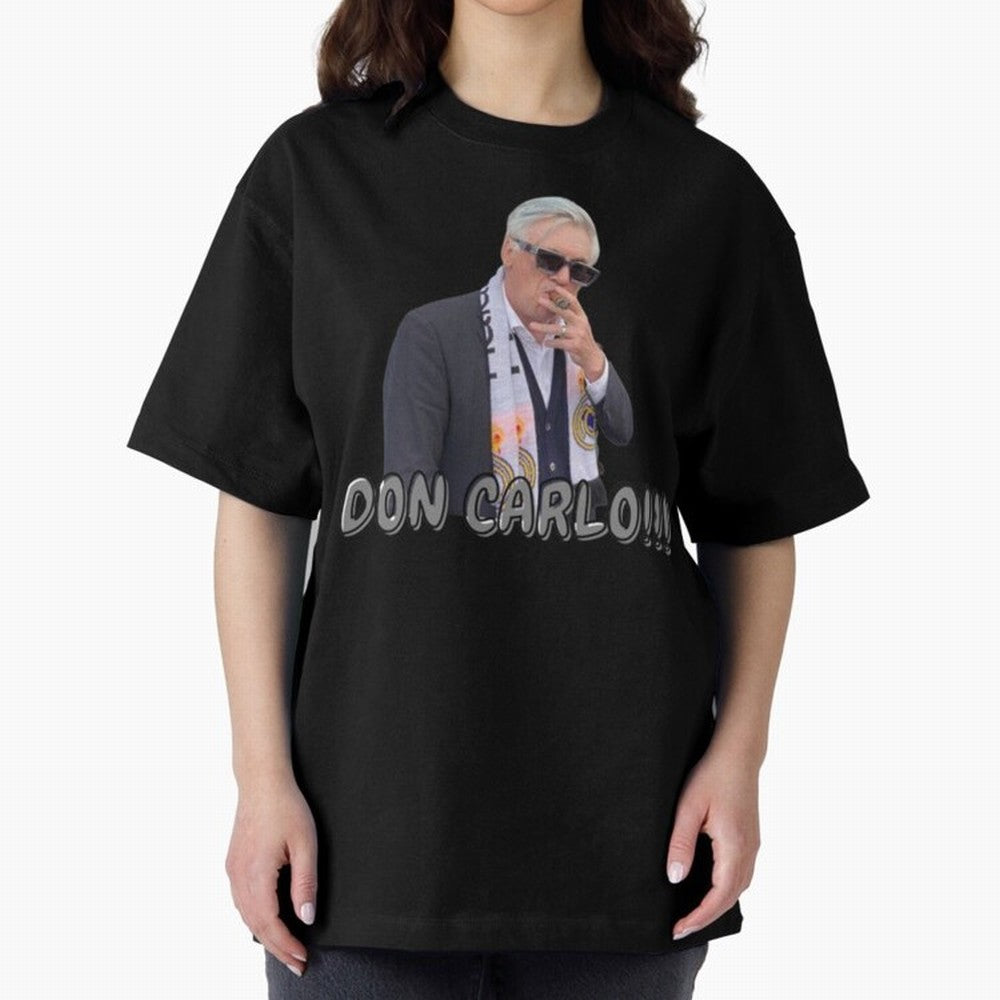 Don Carlo Ancelotti Oversized T-Shirt Keep the Legacy of FIFA World Cup 2026 USA Canada Mexico Spirit, Connected to France, Mbappe, Retro Football Energy, Iconic Rivalries, Trophy Chase Drama and Stadium Atmosphere; Great for Watch Parties, Sports