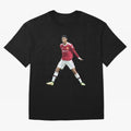 Ronaldo in Flight Oversized T-Shirt Show Match Day Excitement for Global Football Passion for FIFA World Cup 2026 USA Canada Mexico, Celebrating Cristiano Ronaldo, Haaland and CR7, England, France and Netherlands, Sports Nostalgia, International