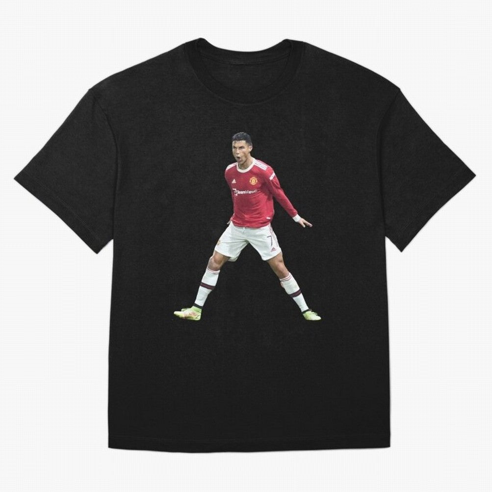 Ronaldo in Flight Oversized T-Shirt Show Match Day Excitement for Global Football Passion for FIFA World Cup 2026 USA Canada Mexico, Celebrating Cristiano Ronaldo, Haaland and CR7, England, France and Netherlands, Sports Nostalgia, International