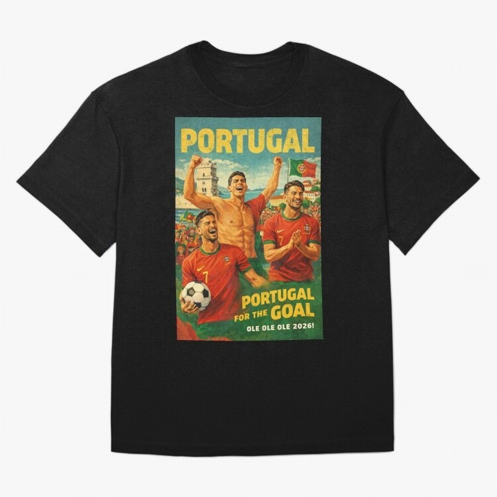Portugal Lisbon Bel¨¦m Tower Cristiano Ronaldo FIFA World Cup Football Celebration Oversized T-Shirt Join the Countdown to FIFA World Cup 2026 for Fans of Neymar, Haaland and Cristiano Ronaldo and Netherlands, Bringing Goal Celebration Energy,