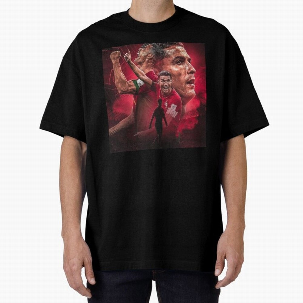 Cristiano Ronaldo - CR 7 Celebration Oversized T-Shirt Celebrate the Stars of FIFA World Cup 2026 USA Canada Mexico for Fans of Cristiano Ronaldo, Haaland and CR7 and England, France and Netherlands, Bringing Match Day Excitement, Supporter
