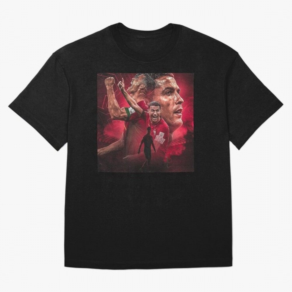 Cristiano Ronaldo - CR 7 Celebration Oversized T-Shirt Celebrate the Stars of FIFA World Cup 2026 USA Canada Mexico for Fans of Cristiano Ronaldo, Haaland and CR7 and England, France and Netherlands, Bringing Match Day Excitement, Supporter