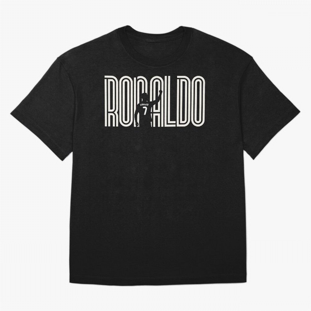 Fan Art - Cristiano Ronaldo (CR7) - Black Edition Oversized T-Shirt Stand Proud for Global Football Passion for FIFA World Cup 2026, Built around Mbappe and Neymar, England and Germany, Sports Nostalgia, International Competition, Famous Players