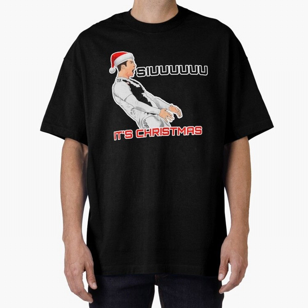 Siuuuuuu CR7 Christmas funny Oversized T-Shirt Bring Match Day Fire to FIFA World Cup 2026 Group Stage Spirit, Made for Spain, Haaland, Football Passion, Legendary Performances, Festival Vibes and Supporter Community; Ideal for Passionate Fans Who
