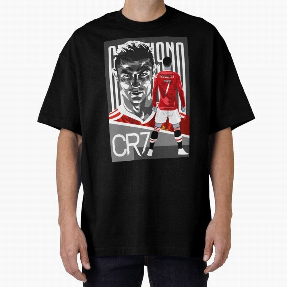 Cristiano Ronaldo in Red Oversized T-Shirt Spotlight FIFA World Cup 2026 USA Canada Mexico Celebrating Haaland and Mbappe, Netherlands Energy, Global Supporter Spirit, Legendary Goals, National Colors and Tournament Celebration; Ideal for Football