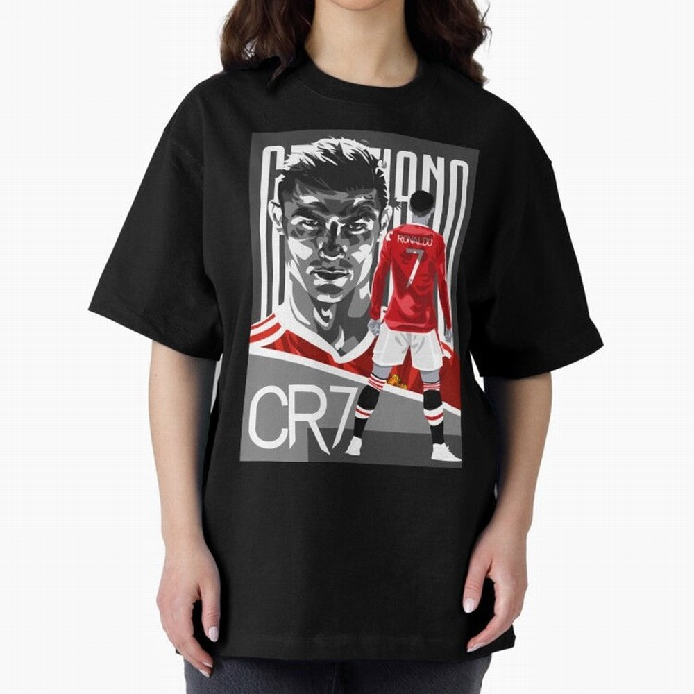 Cristiano Ronaldo in Red Oversized T-Shirt Spotlight FIFA World Cup 2026 USA Canada Mexico Celebrating Haaland and Mbappe, Netherlands Energy, Global Supporter Spirit, Legendary Goals, National Colors and Tournament Celebration; Ideal for Football