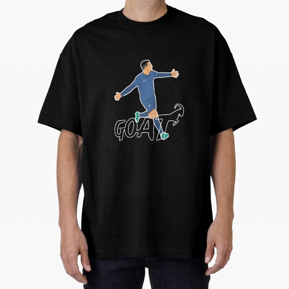 Cristiano Ronaldo - GOAT Oversized T-Shirt Support the FIFA World Cup 2026 Journey through CR7 Highlights, Netherlands Pride, Championship Spirit, Famous Goals, Roaring Crowds and International Football Unity; Made for Die Hard Supporters, Soccer