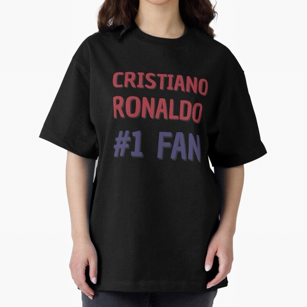Cristiano Ronaldo - #1 Fan Oversized T-Shirt Follow Every Goal of FIFA World Cup 2026 Group Stage Spirit, Driven by England, France and Netherlands, Haaland, Sports Nostalgia, International Competition, Famous Players and Unforgettable Victories;
