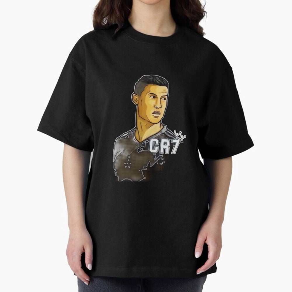 Cristiano Ronaldo digital art Oversized T-Shirt Experience the FIFA World Cup 2026 USA Canada Mexico Journey through Messi, CR7 and Mbappe Highlights, Germany Pride, Football Passion, Legendary Performances, Festival Vibes and Supporter Community;