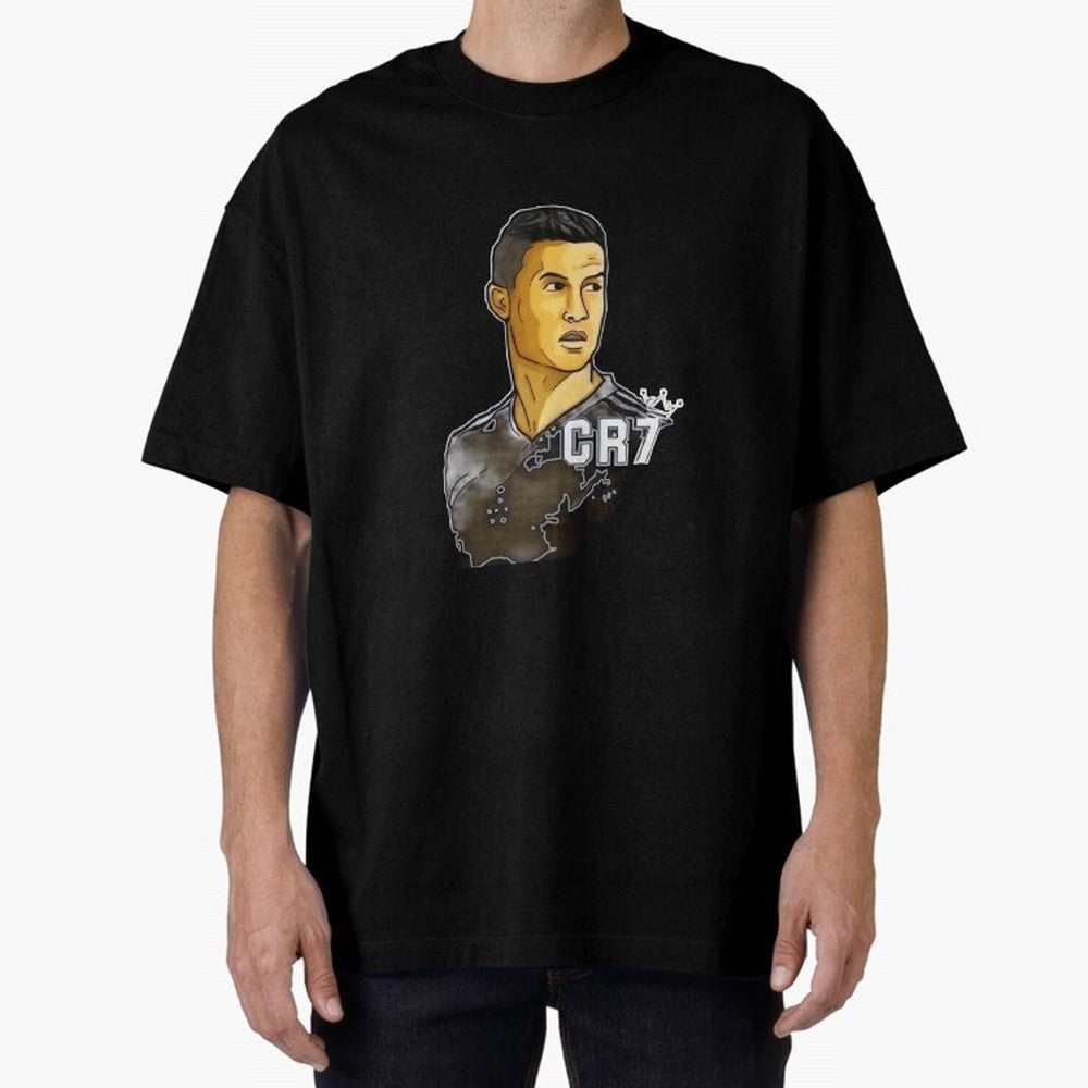 Cristiano Ronaldo digital art Oversized T-Shirt Experience the FIFA World Cup 2026 USA Canada Mexico Journey through Messi, CR7 and Mbappe Highlights, Germany Pride, Football Passion, Legendary Performances, Festival Vibes and Supporter Community;