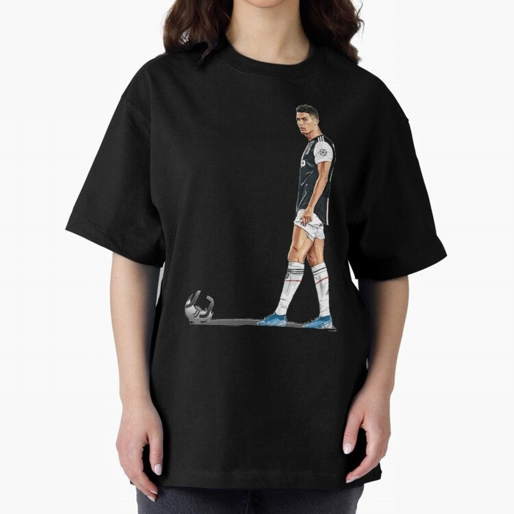 Ronaldo Watercolor Oversized T-Shirt Celebrate Football Dreams Across Match Day Hype around FIFA World Cup 2026, Haaland, Argentina and Brazil, Stadium Chants, National Pride, Trophy Dreams and Unforgettable Football Memories; Ideal for Fans Who