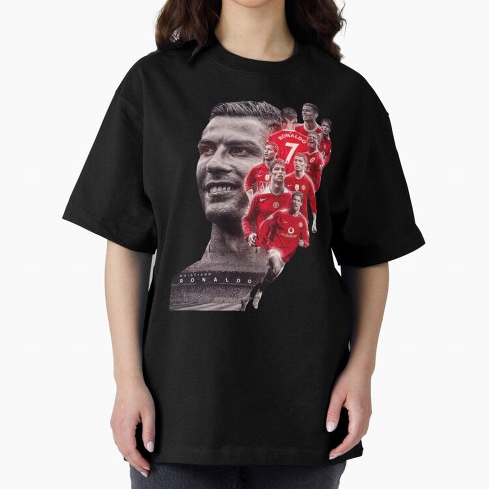 ronaldo Oversized T-Shirt Celebrate Every Goal in Match Day Hype around FIFA World Cup 2026 USA Canada Mexico, Messi and Cristiano Ronaldo, Portugal, Retro Football Energy, Iconic Rivalries, Trophy Chase Drama and Stadium Atmosphere; Great for