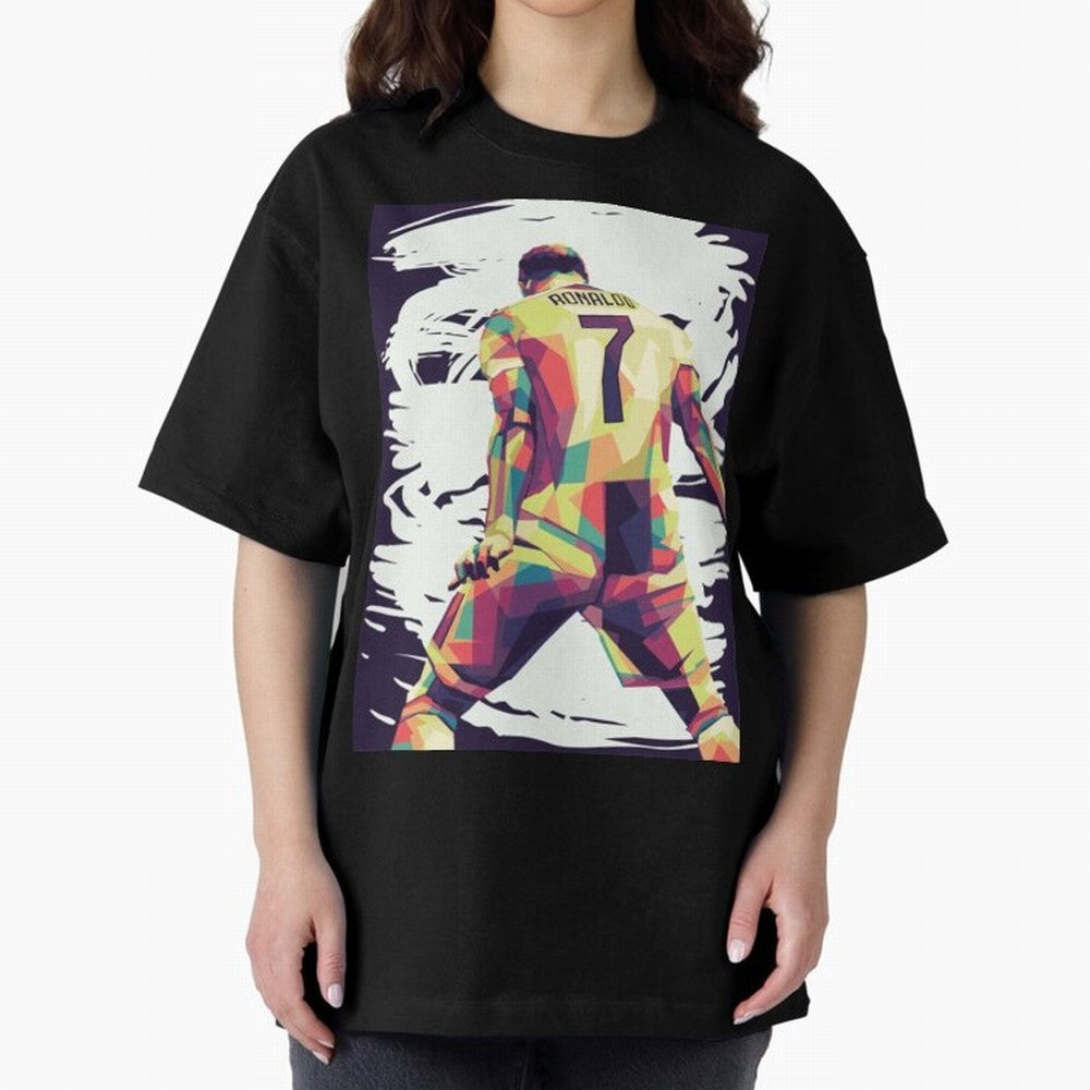 Cristiano Ronaldo Art cristiano ronaldo Oversized T-Shirt Celebrate National Team Dreams in Global Football Passion for FIFA World Cup 2026 Group Stage, with Neymar, England and Germany, Match Day Excitement, Supporter Culture, Golden Goals and