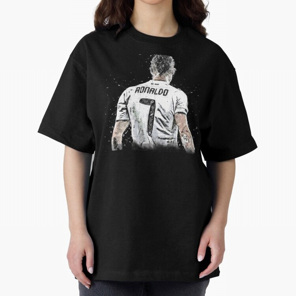 Cristiano Ronaldo Cristiano ronaldo back Oversized T-Shirt Feel Global Football Passion for FIFA World Cup 2026, Celebrating Messi, Neymar and Mbappe, Brazil, Match Day Excitement, Supporter Culture, Golden Goals and Global Football Passion; Built
