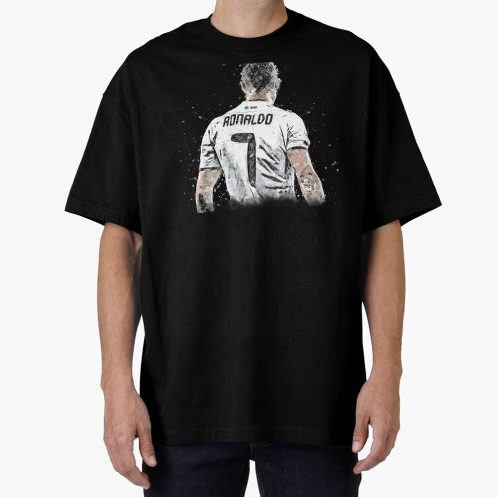 Cristiano Ronaldo Cristiano ronaldo back Oversized T-Shirt Feel Global Football Passion for FIFA World Cup 2026, Celebrating Messi, Neymar and Mbappe, Brazil, Match Day Excitement, Supporter Culture, Golden Goals and Global Football Passion; Built