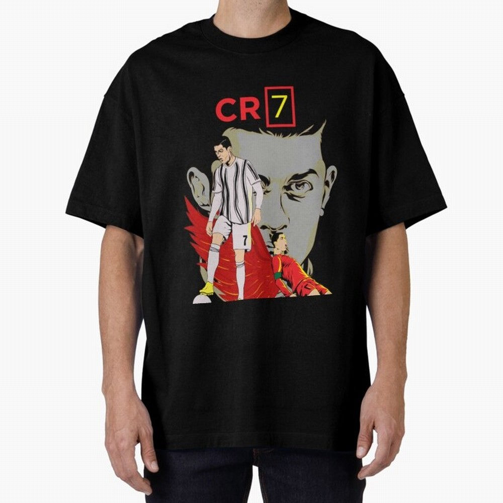 Cristiano Ronaldo Cristiano Ronaldo cr7 Oversized T-Shirt Support Iconic Players in Global Football Passion for FIFA World Cup 2026 Group Stage, Celebrating Mbappe and Neymar, Germany, Tournament Hype, Historic Matchups, Family Viewing Parties and