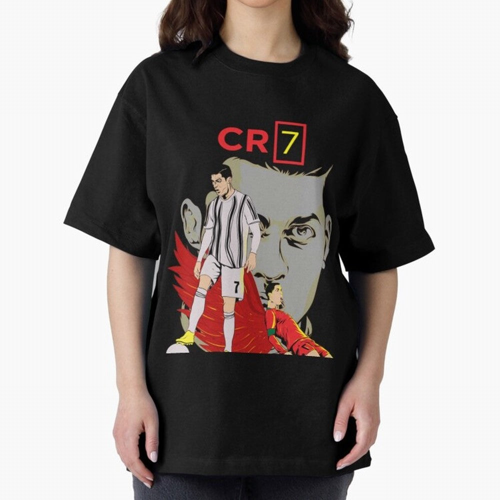 Cristiano Ronaldo Cristiano Ronaldo cr7 Oversized T-Shirt Support Iconic Players in Global Football Passion for FIFA World Cup 2026 Group Stage, Celebrating Mbappe and Neymar, Germany, Tournament Hype, Historic Matchups, Family Viewing Parties and