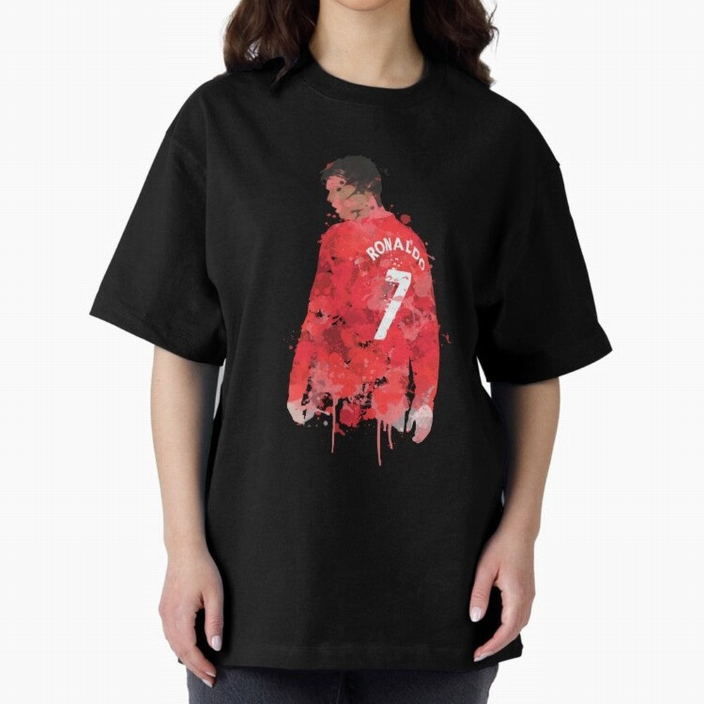 Cristiano Ronaldo - Manchester United Legend Art Oversized T-Shirt Join Supporters Worldwide for FIFA World Cup 2026 USA Canada Mexico for Fans of CR7 and Messi and England, Bringing Goal Celebration Energy, Supporter Heritage, Football Icons and