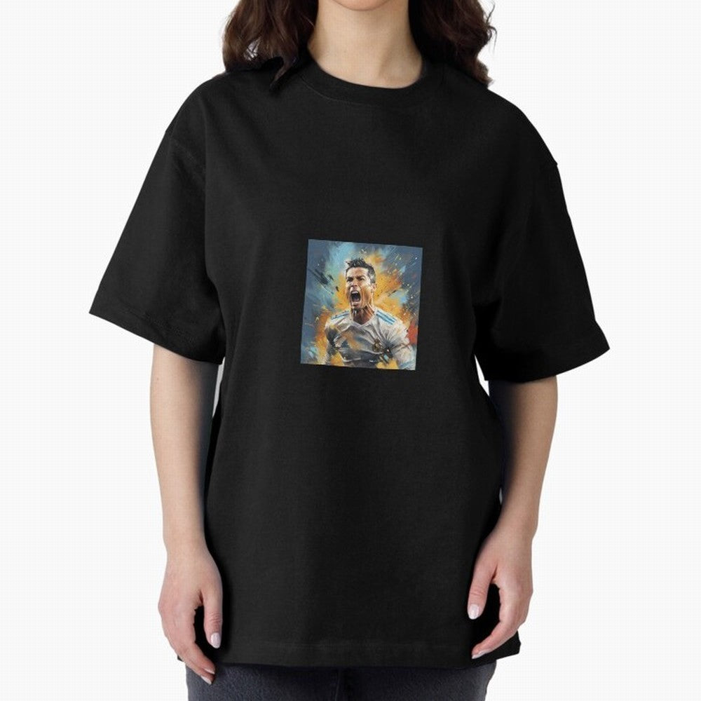 Cristiano Ronaldo Oversized T-Shirt Celebrate Football Dreams Across FIFA World Cup 2026 Built around Cristiano Ronaldo, Haaland and CR7, Brazil Energy, Vintage Soccer Flavor, Modern Football Stars, National Flags and Final Night Emotion; Ideal for