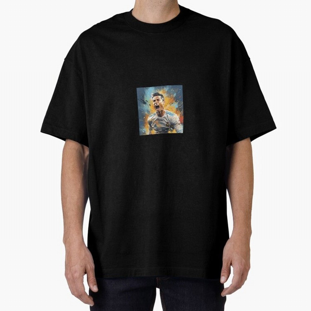 Cristiano Ronaldo Oversized T-Shirt Celebrate Football Dreams Across FIFA World Cup 2026 Built around Cristiano Ronaldo, Haaland and CR7, Brazil Energy, Vintage Soccer Flavor, Modern Football Stars, National Flags and Final Night Emotion; Ideal for