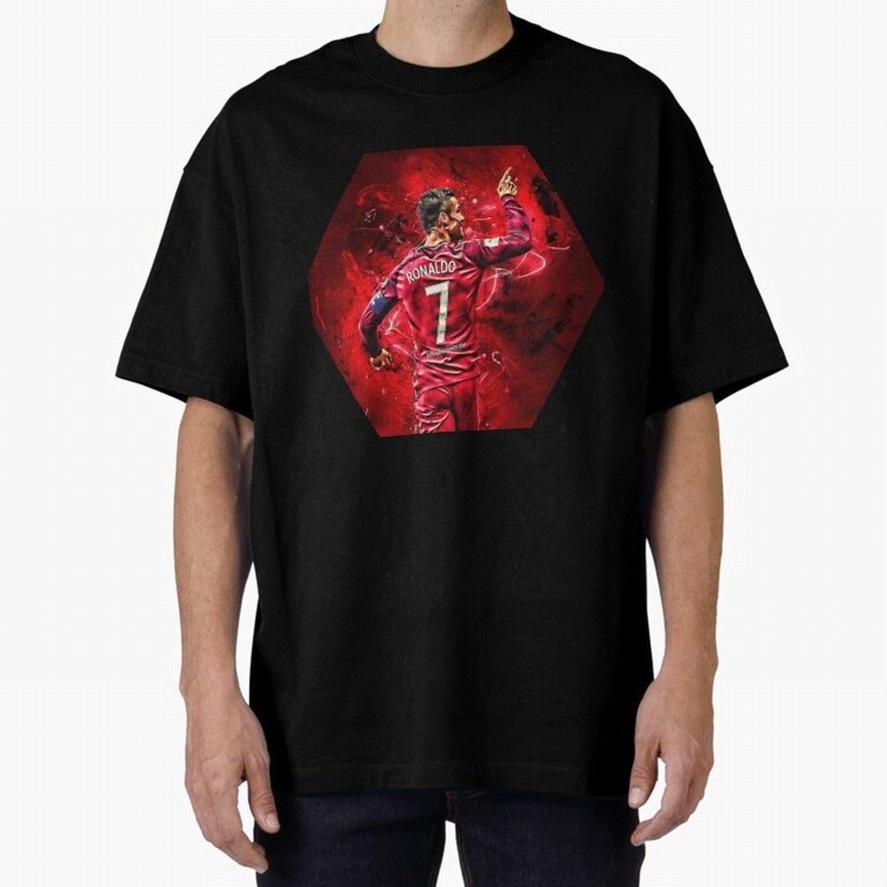 CR7 Art Oversized T-Shirt Celebrate Global Passion for Global Football Passion for FIFA World Cup 2026 Group Stage, with Neymar, Haaland and Cristiano Ronaldo, Portugal, Classic Soccer Heritage, Championship Pressure, Fan Loyalty and International