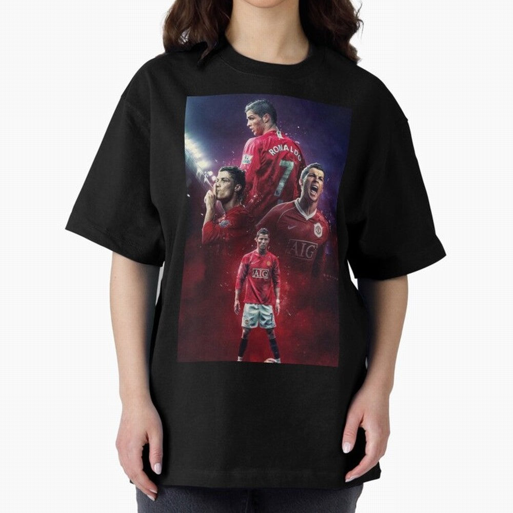 Cristiano Ronaldo dos Santos Aveiro Art Oversized T-Shirt Show Match Day Excitement for the FIFA World Cup 2026 Journey through Messi, Neymar and Mbappe Highlights, France and Portugal Pride, Fan Favorite Moments, National Team Passion, Big Match