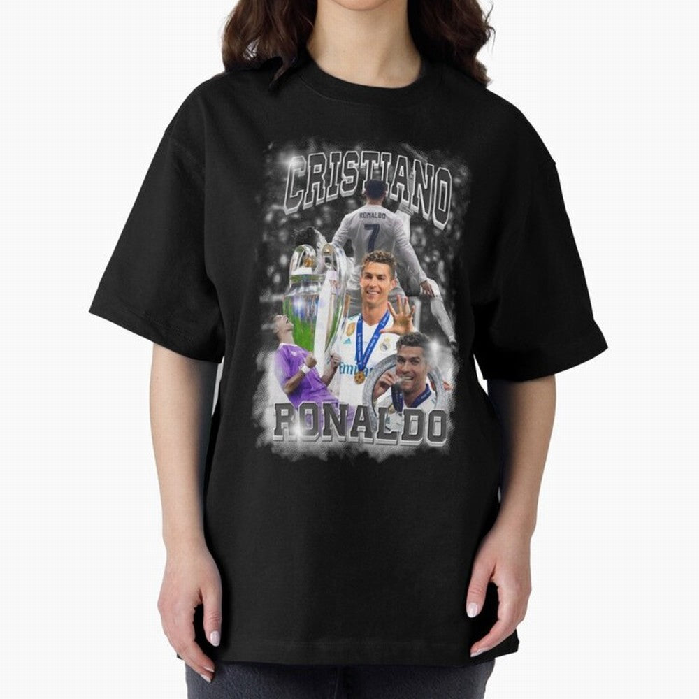 Cristiano Ronaldo Oversized T-Shirt Honor FIFA World Cup 2026 USA Canada Mexico for Fans of Haaland and Mbappe and Brazil, Bringing Global Supporter Spirit, Legendary Goals, National Colors and Tournament Celebration; Built for Supporters Chasing