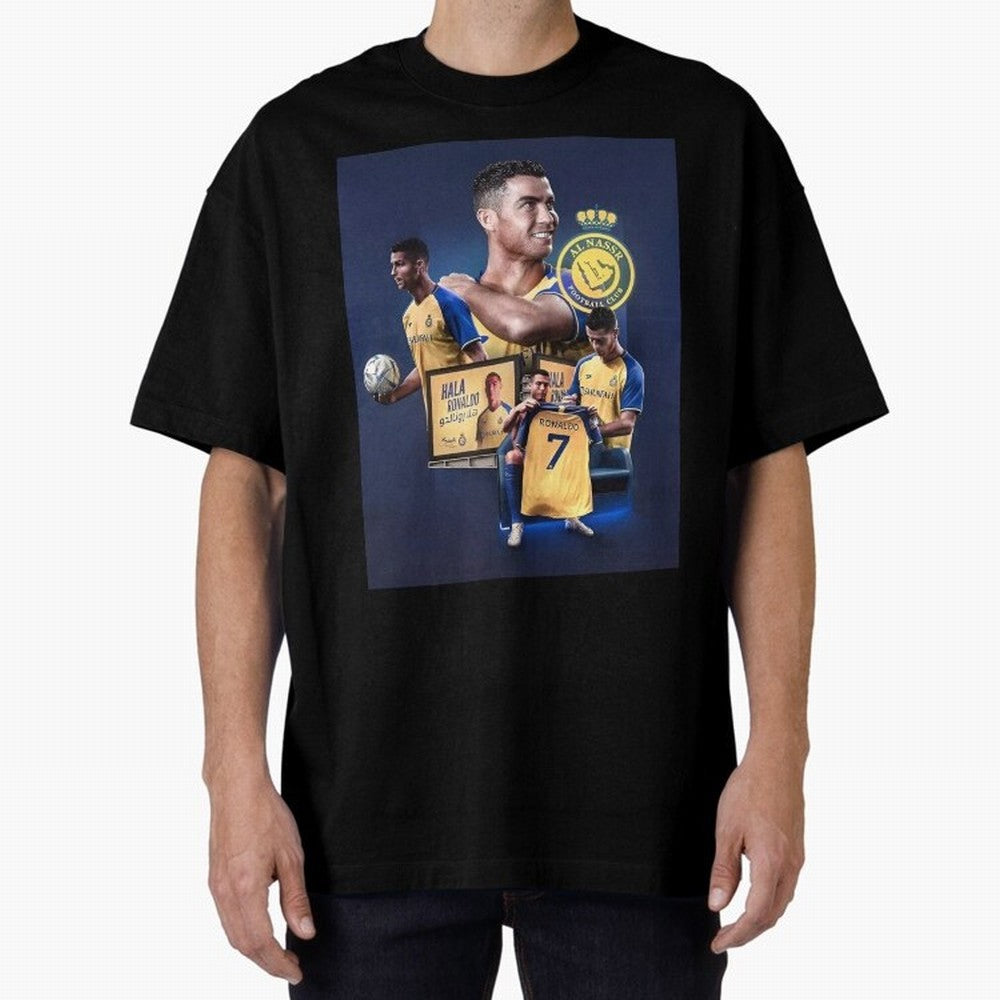 Art Cristiano Ronaldo Wallpaper Oversized T-Shirt Join Supporters Worldwide for FIFA World Cup 2026 Group Stage with Haaland, Brazil Energy, Goal Celebration Energy, Supporter Heritage, Football Icons and Worldwide Tournament Joy; Ideal for