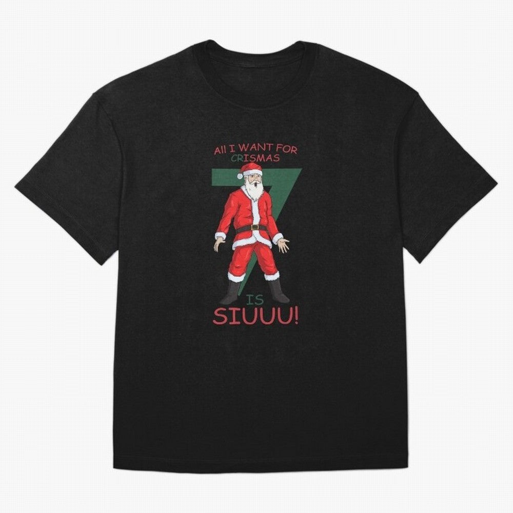 All I want for Christmas is Siuuuu Oversized T-Shirt Show Championship Spirit for Match Day Hype around FIFA World Cup 2026 USA Canada Mexico, CR7 and Messi, England and Germany, Football Passion, Legendary Performances, Festival Vibes and