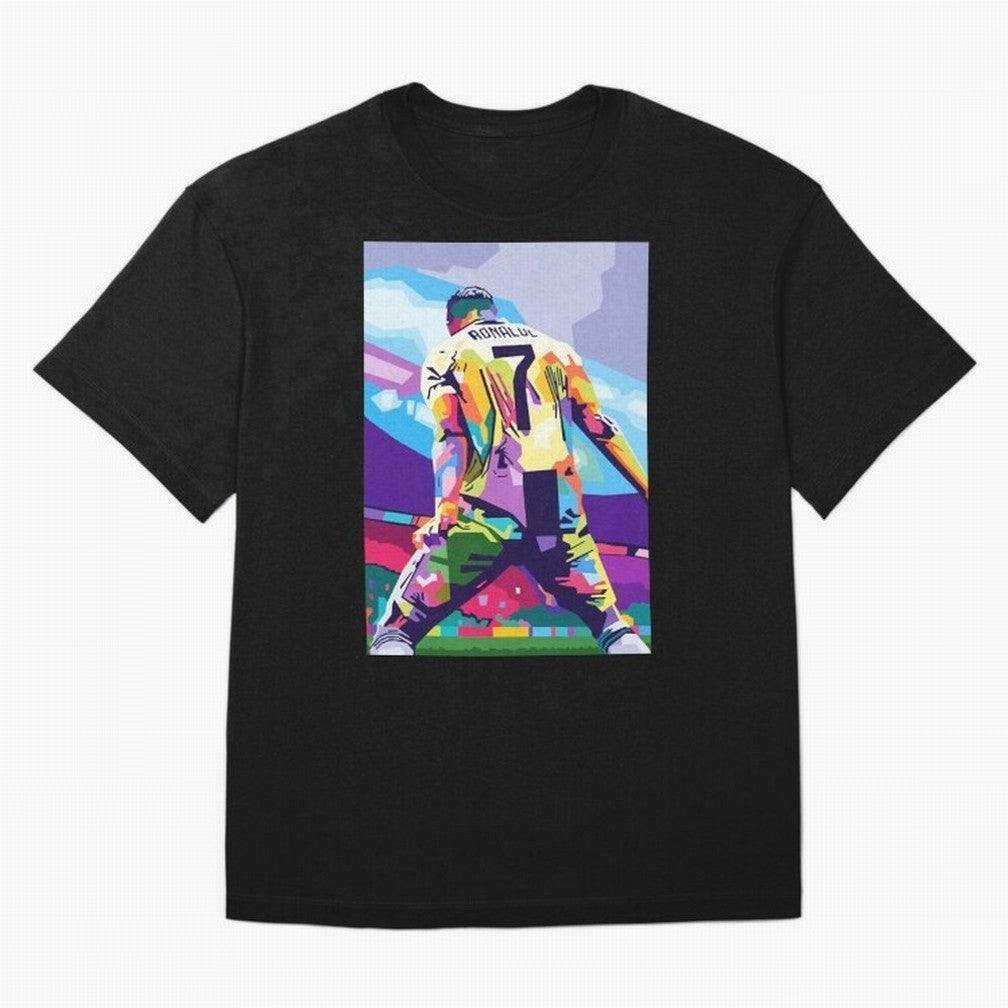 Cristiano Ronaldo Celebration Wpap Pop Art Oversized T-Shirt Bring Trophy Dreams to the FIFA World Cup 2026 Journey through Messi Highlights, England, France and Netherlands Pride, Vintage Soccer Flavor, Modern Football Stars, National Flags and
