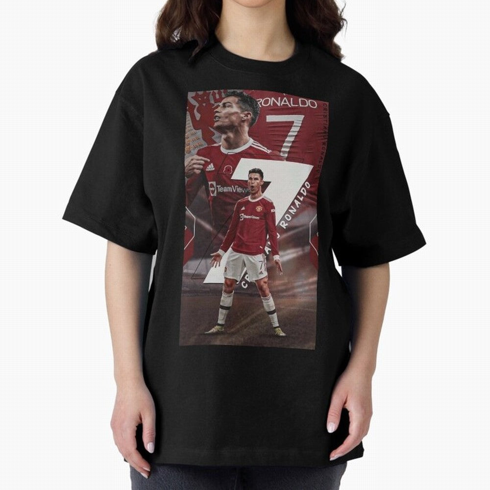 Cristiano Ronaldo Oversized T-Shirt Celebrate Unforgettable Nights in FIFA World Cup 2026 for Fans of Mbappe and Neymar and Spain and Netherlands, Bringing Championship Spirit, Famous Goals, Roaring Crowds and International Football Unity; Great