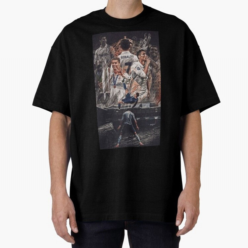 Cristiano Ronaldo Oversized T-Shirt Celebrate Supporters United by FIFA World Cup 2026 for Fans of Neymar, Haaland and Cristiano Ronaldo and Argentina, Bringing Football History, Final Match Energy, Crowd Noise and Once in a Lifetime Moments; Ideal