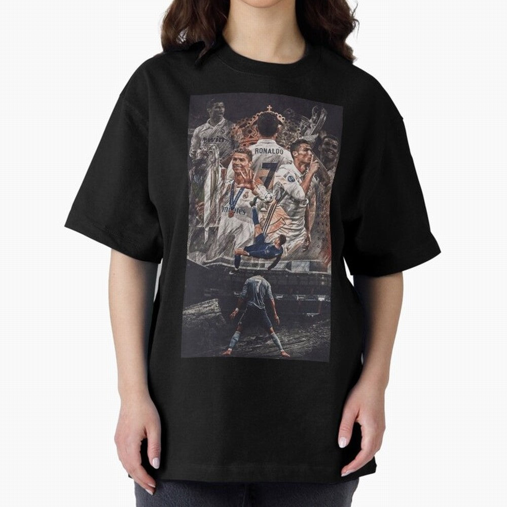 Cristiano Ronaldo Oversized T-Shirt Celebrate Supporters United by FIFA World Cup 2026 for Fans of Neymar, Haaland and Cristiano Ronaldo and Argentina, Bringing Football History, Final Match Energy, Crowd Noise and Once in a Lifetime Moments; Ideal