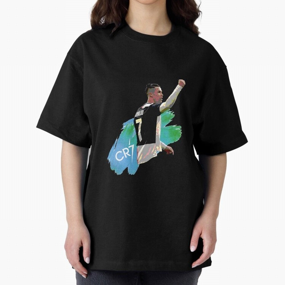 Cristiano Ronaldo Oversized T-Shirt Celebrate Soccer Greatness during Global Football Passion for FIFA World Cup 2026 Group Stage, Made for Messi, Neymar and Mbappe, Germany, Retro Football Energy, Iconic Rivalries, Trophy Chase Drama and Stadium