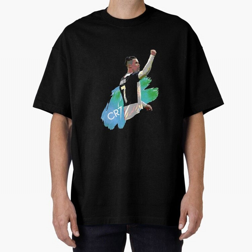 Cristiano Ronaldo Oversized T-Shirt Celebrate Soccer Greatness during Global Football Passion for FIFA World Cup 2026 Group Stage, Made for Messi, Neymar and Mbappe, Germany, Retro Football Energy, Iconic Rivalries, Trophy Chase Drama and Stadium