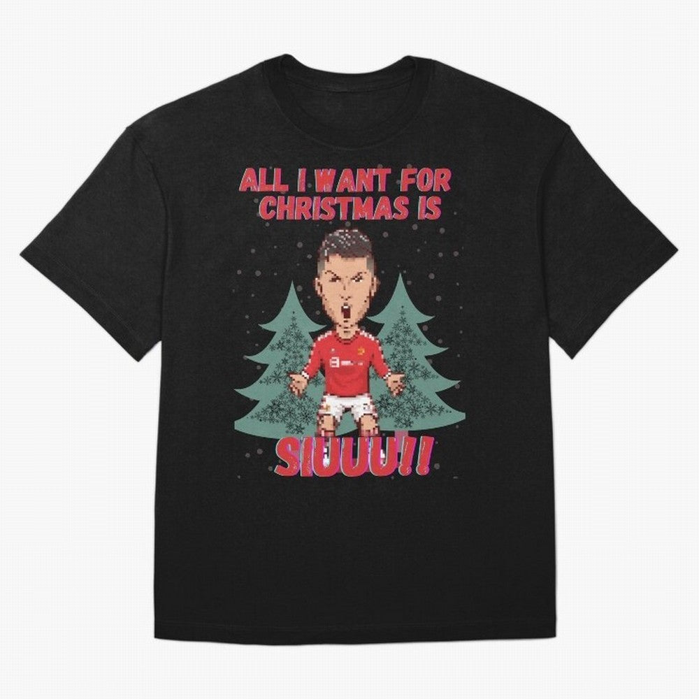 All I Want For Christmas is Siuuu Oversized T-Shirt Capture Stadium Memories from the FIFA World Cup 2026 USA Canada Mexico Journey through Haaland and Mbappe Highlights, Germany Pride, Football Passion, Legendary Performances, Festival Vibes and