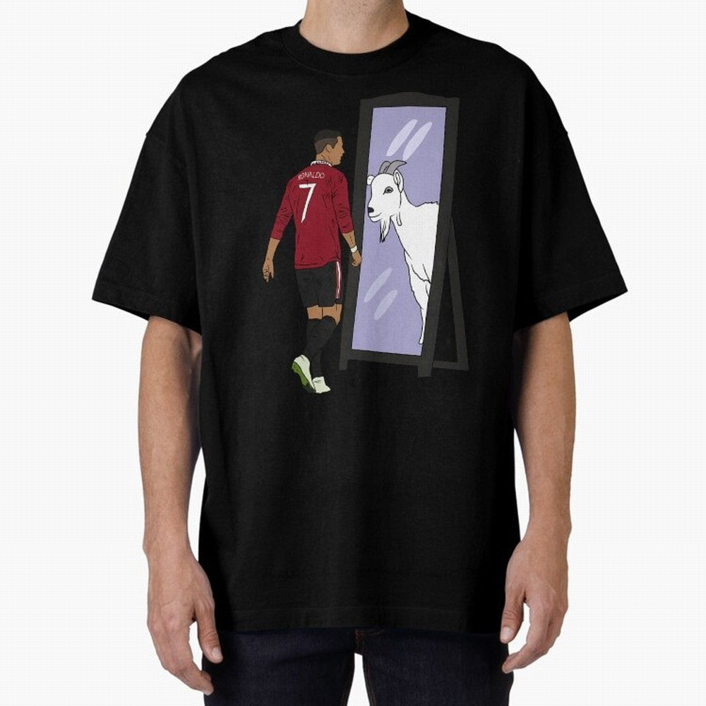 Cristiano Ronaldo Mirror GOAT Oversized T-Shirt Celebrate Every Goal in FIFA World Cup 2026 Group Stage Made for Messi, Neymar and Mbappe, Germany Energy, Classic Soccer Heritage, Championship Pressure, Fan Loyalty and International Pride; Created