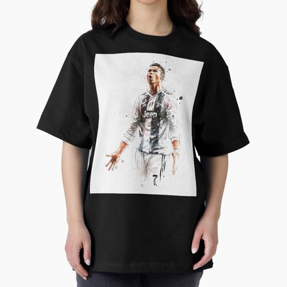 Cristiano Ronaldo Oversized T-Shirt Spotlight FIFA World Cup 2026 Group Stage Spirit, Highlighting Argentina, Messi and Cristiano Ronaldo, Classic Soccer Heritage, Championship Pressure, Fan Loyalty and International Pride; Made for Collectors Who