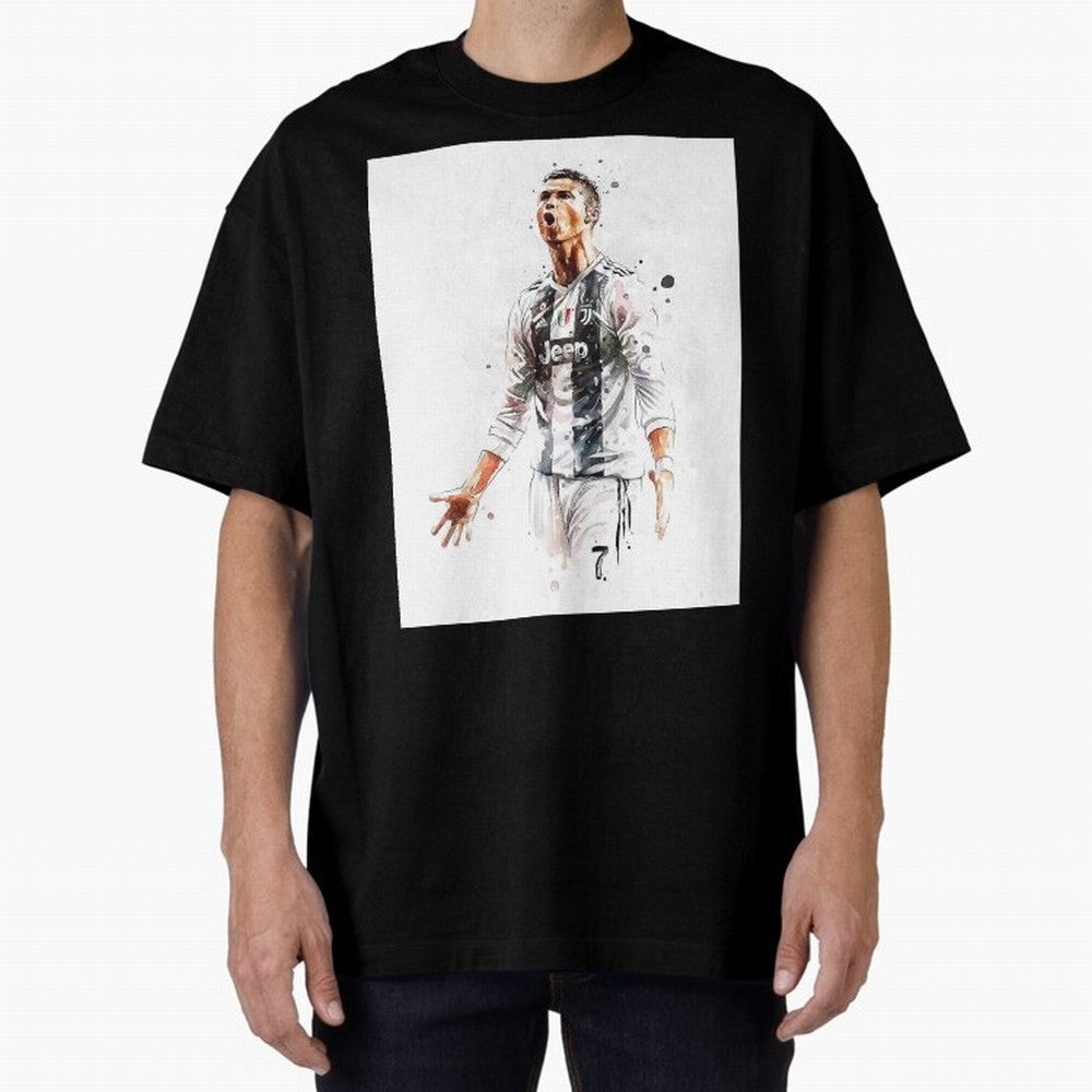 Cristiano Ronaldo Oversized T-Shirt Spotlight FIFA World Cup 2026 Group Stage Spirit, Highlighting Argentina, Messi and Cristiano Ronaldo, Classic Soccer Heritage, Championship Pressure, Fan Loyalty and International Pride; Made for Collectors Who