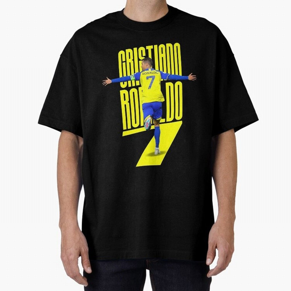 cristiano ronaldo 7 Oversized T-Shirt Fuel Global Football Passion for FIFA World Cup 2026, Inspired by Messi, Neymar and Mbappe, Spain and Netherlands, Vintage Soccer Flavor, Modern Football Stars, National Flags and Final Night Emotion; Ideal for