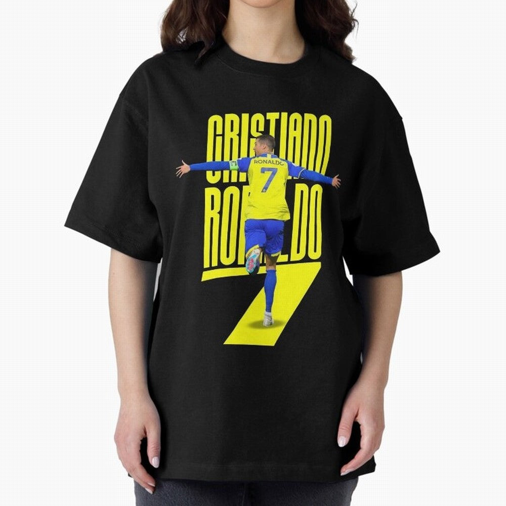 cristiano ronaldo 7 Oversized T-Shirt Fuel Global Football Passion for FIFA World Cup 2026, Inspired by Messi, Neymar and Mbappe, Spain and Netherlands, Vintage Soccer Flavor, Modern Football Stars, National Flags and Final Night Emotion; Ideal for