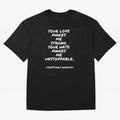 Christiano Ronaldo - Your love makes me strong. Your hate makes me unstoppable Oversized T-Shirt Embrace FIFA World Cup 2026 Group Stage Spirit, Driven by France, Haaland and Mbappe, Soccer Culture, Superstar Moments, National Team Dreams and